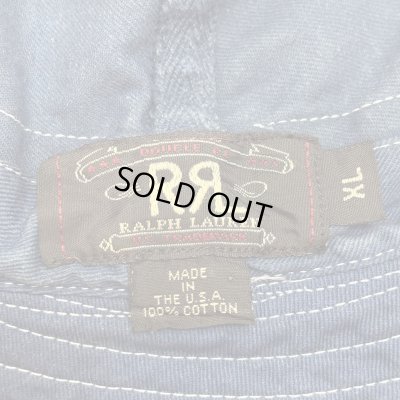 画像2: -1998's "DOUBLE R L"　U.S.ARMY　TYPE　４ PANNELS　COTTON TWILL　INDIGO 染め　HAT　「MADE IN U.S.A.」　SIZE表記：XL