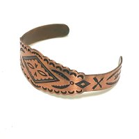 50's "NAVAJO"　COPPER BANGLE　with STAMP WORKS