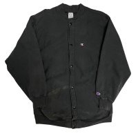 90's "CHAMPION REVERSE WEAVE"　FULL SNAP BUTTON　SWEAT SHIRTS　WITH POCKETS　”MADE IN U.S.A.”　BLACK！！　SIZE:XL