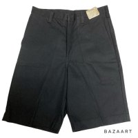 60's DEAD STOCK　with FLASHER　”CUSTOM MADE”　BLACK　ALL COTTON　SHORT PANTS　rare color !!