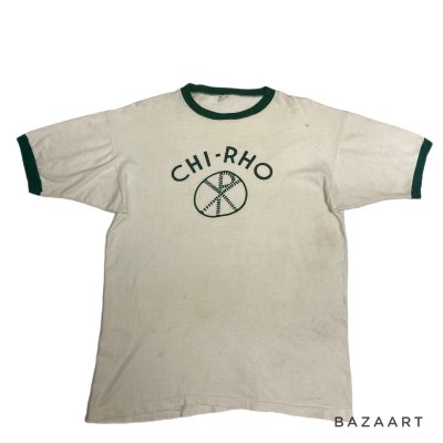 画像1: 50's "Champion"　「RUNNER TAG」　”CHI - RHO"　しみこみPRINTED　RINGER Tee SHIRTS