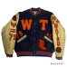 画像1: 70's "FELCO"　「LITTLE　LEAGUE」　ARM LEATHER　BASEBALL JACKET　WITH　MANY PATCHES　AND　BULLBOG PATCH　SIZE:XL　 (1)