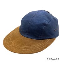 70's- DEAD STOCK　”HATQUARTERS　U.S.A.”　OUTDOOR　COTTON × SUEDE　CAP　one size fits all !!