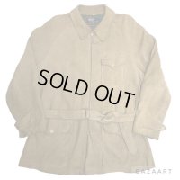 90's "RALPH　LAUREN”　SUEDE LEATHER　COAT　WITH　LEATHER　WAIST BELT　SIZE:L