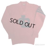 30's "LOWE & CAMPBELL"　ADVERTISING　COMMERCIAL　HEAVY WOOL KNIT　WITH LETTERED ＆　PATCHES　very rare !!