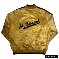 40's "OAKWOOD"　SATIN　JACKET　with SNAP BUTTON　and　FELT PATCH　good style !!