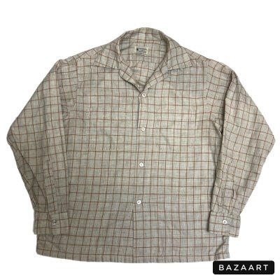 画像1: 50's MINT CONDITION　"VAN HEUSEN"　OPEN COLLAR　CHECK PATTEN　GABARDIN　SHIRTS　with NEP　very good condition !!