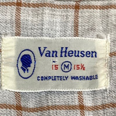 画像2: 50's MINT CONDITION　"VAN HEUSEN"　OPEN COLLAR　CHECK PATTEN　GABARDIN　SHIRTS　with NEP　very good condition !!