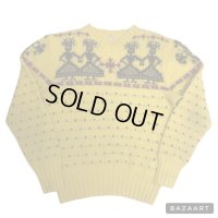 -50's "BROOKS BROTHERS" UNUSUAL COLOR JACGUARD WOOL KNIT very rare !!