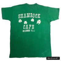 70's　”RUSSELL”　「SHAMROCK　CAFE」　両面 PRINTED　Tee SHIRTS