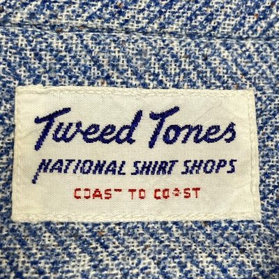 画像2: -50's "TWEED TONES"　COTTON　FLANNEL　SHIRTS　マチ付き　H.B.T. 織り !!　Rare !!