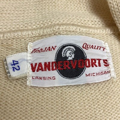 画像2: -50's "VANDERVOORTS"　ALL WOOL　LETTERED　CARDIGAN