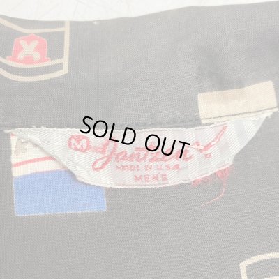 画像2: 50's "JANTZEN"　PRINTED　COTTON　SHORT  SLEEVE　SHIRTS　BLACK !!　SIZE：M