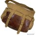 画像2: 1910's　"LEATHER × COTTON TWILL"　HUNTING　SOULDER BAG　very old !! (2)