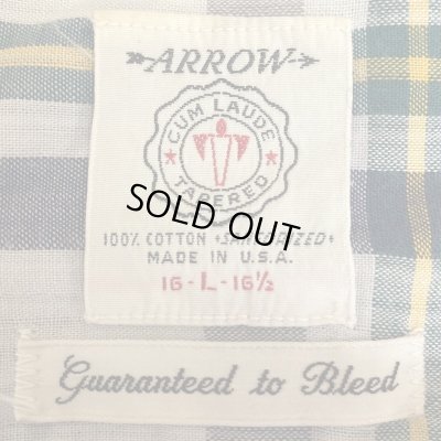 画像2: -60's "ARROW"　ALL COTTON　MADRAS CHECK　HENRY NECK　Tee SHIRTS　with POCKET　SIZE:L