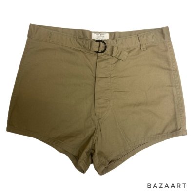 画像1: ”U.S.ARMY”　MILITARY　CHINO SHORT PANTS　with　BELT　and 　BUTTON FLY　FRONT　SIZE：W34　水陸両用 !!