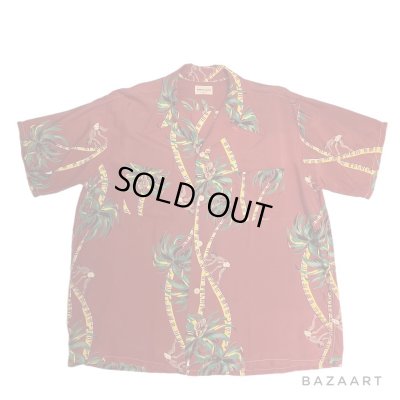 画像1: -50's "PENNEYS　TOPFLIGHT"　「PALM　CLIMBER」　RAYON HAWAIIAN SHIRTS　SIZE：L　ON BOOK !!　SPECIAL !!