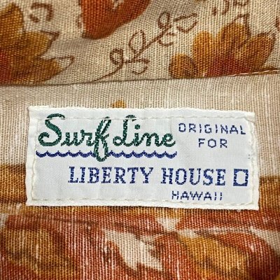 画像2: 70's　”Surf Line　by　LIBETY HOUSE”　SHORT SLEEVE　COTTON　HAWAIIAN　SHIRTS　with　WORK STYLE　PATCH　and　without　VENTILATION　good design !!　