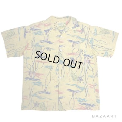 画像1: 50's "GUYMONT"　RAYON　HAWAIIAN SHIRTS　「in the sea」　SIZE:M　ON BOOK　good printing !!