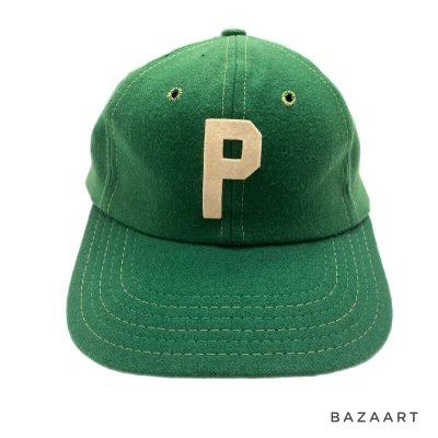 画像1: 60's DEAD STOCK　BASEBALL CAP　with FELT PATCH "P"