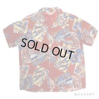 50's "Hauoli Kamaaina"　AUTHENTIC　RAYON　HAWAIIAN SHIRTS　”ON BOOK"　SIZE:L