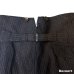 画像5: 1920's VERY OLD　GABARDINE　PANTS　WITH　BUCKLE BACK　AND　SUSPENDER BUTTONS　織り込み STRIPE PATTEN　BLACK　SLACKS　PANTS　SIZE:W 33 × L 28　(2)