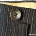 画像14: 1920's VERY OLD　GABARDINE　PANTS　WITH　BUCKLE BACK　AND　SUSPENDER BUTTONS　織り込み STRIPE PATTEN　BLACK　SLACKS　PANTS　SIZE:W 33 × L 28　(2)