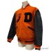 画像18: 50's "W.H.Whiting"　BLACK × ORANGE　ARM LEATHER　BASEBALL JACKET　with BULLDOG PATCH　and DOUBLE RIB KNIT