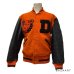 画像17: 50's "W.H.Whiting"　BLACK × ORANGE　ARM LEATHER　BASEBALL JACKET　with BULLDOG PATCH　and DOUBLE RIB KNIT