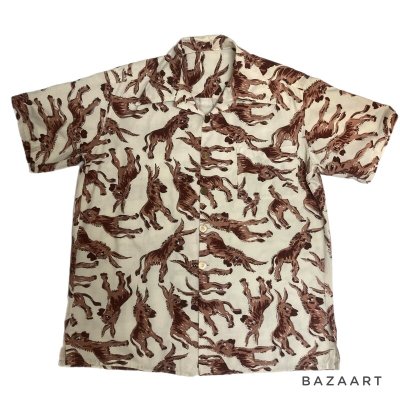 画像1: 50's "donkey (ロバ）”　PATTERN　COTTON　SHORT SLEEVE　SHIRTS