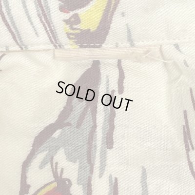 画像2: 40's-　”SEA LION”　PATTERN　COTTON　HAWAIIAN　SHIRTS