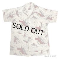 40's-　”SEA LION”　PATTERN　COTTON　HAWAIIAN　SHIRTS