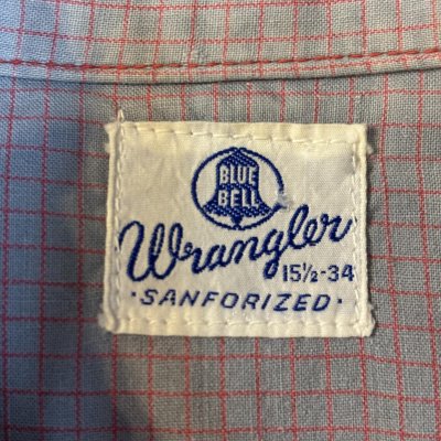 画像2: 50's "Wrangler"　COTTON　POPLYN　「GRAY × PINK」　CHECK　PATTERN　WSTERN　SHIRTS　WITH　DIAGONAL　POCKET　SIZE表記：15 1/2 - 34