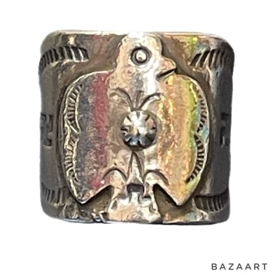 画像2: 30's "NAVAJO"　”P.A. Smith”　「卍」「THUNDERBIRD」 MOTIF STERLING SILVER RING　