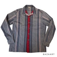 50's "Mc Gregor"　STRIPE　Gradation  PATTERN　 LONG SLEEVE　 RAYON  SHIRTS