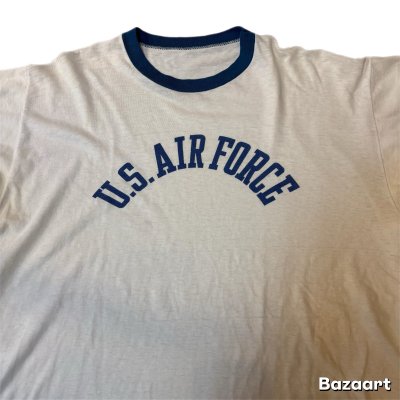 画像2: 60's- "U.S.AIR FORCE"　RINGER　しみ込み PRINTED　Tee SHIRTS　SIZE: 実寸 XL　big size !!