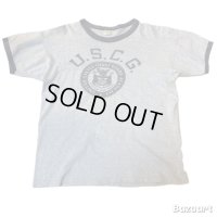 70's "Champion"　「U.S.COAST ACADEMY」　しみこみ PRINTED　RINGER　Tee SHIRTS　　