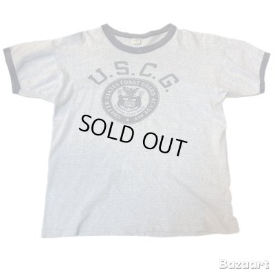 画像1: 70's "Champion"　「U.S.COAST ACADEMY」　しみこみ PRINTED　RINGER　Tee SHIRTS　　