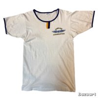 70's "CHAMPION"　「DOWLINE AERONAUTICS」　しみ込み PRINTED　WITH　GAZETTE（チョコチン）　SIZE表記：M