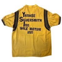 50's "AIR - FLO"　BOWLING　SHIRTS　WITH　FLOCK　PRINTED　SIZE：実寸 L 相当　good  detail and design !!