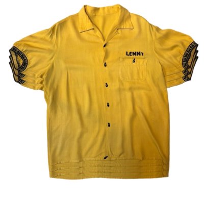 画像2: 50's "AIR - FLO"　BOWLING　SHIRTS　WITH　FLOCK　PRINTED　SIZE：実寸 L 相当　good  detail and design !!