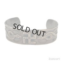 -30's "NAVAJO"　3　卍（SWASTIKA)　, 2　SNAKES　AND　ARROW　COIN　SILVER　BANGLE　SUPER SPACIAL !!