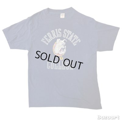 画像1: 70's "Collegiate Pacific"　COLOR　FLOCK　PRINTED　「BULLDOG」　COLLEGE　PRINTED　Tee SHIRTS　rare !!