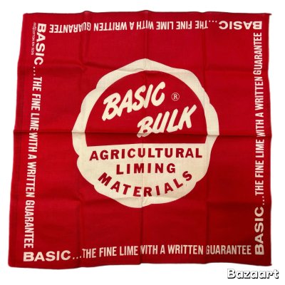 画像1: -60's　DEAD STOCK　”BASIC　BULK”　BANDANA　RED