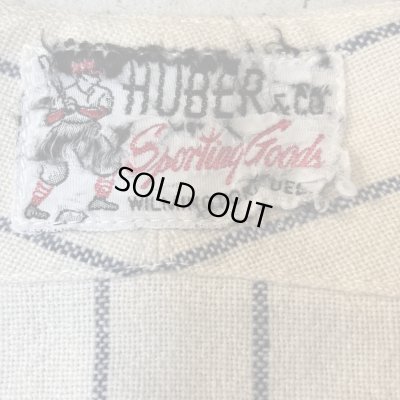 画像2: 50's "HUBER & CO."　COTTON　LINEN　BASEBALL　SHIRTS　WITH　PATCHES　マチ付き　good material !!