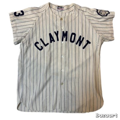 画像1: 50's "HUBER & CO."　COTTON　LINEN　BASEBALL　SHIRTS　WITH　PATCHES　マチ付き　good material !!