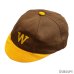 画像1: 40's　COTTON　TWILL　BASEBALL　CAP　WITH　PRINTED　BROWN × MUSTARD　good size !! (1)