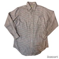 -70's OLD　"L.L.BEAN"　”Tattersall Check”　PATTERN　COTTON　BUTTON　DOWN　SHIRTS　SIZE:M　15 - 15 1/2