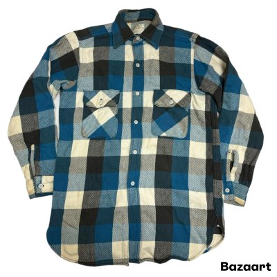 画像1: 50's "FASHION WAGON　MINN.”　COTTON　HEAVY　FLANNEL　SHITS　マチ付き　SIZE:14 1/2