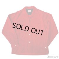 50's "Montgomery Ward　BRENT”　SPLASHED　PATTERN　PRINTED　CORDUROY　SHIRTS　SIZE：M　good condition !!